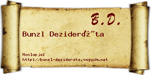 Bunzl Dezideráta névjegykártya